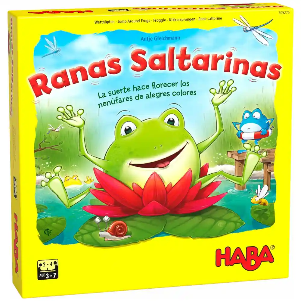 Caja del juego Ranas Saltarinas de HABA en español