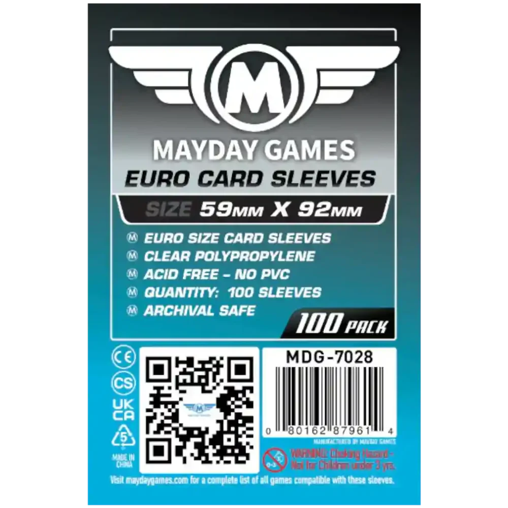Protectores de cartas Mayday Games 59x92mm Euro