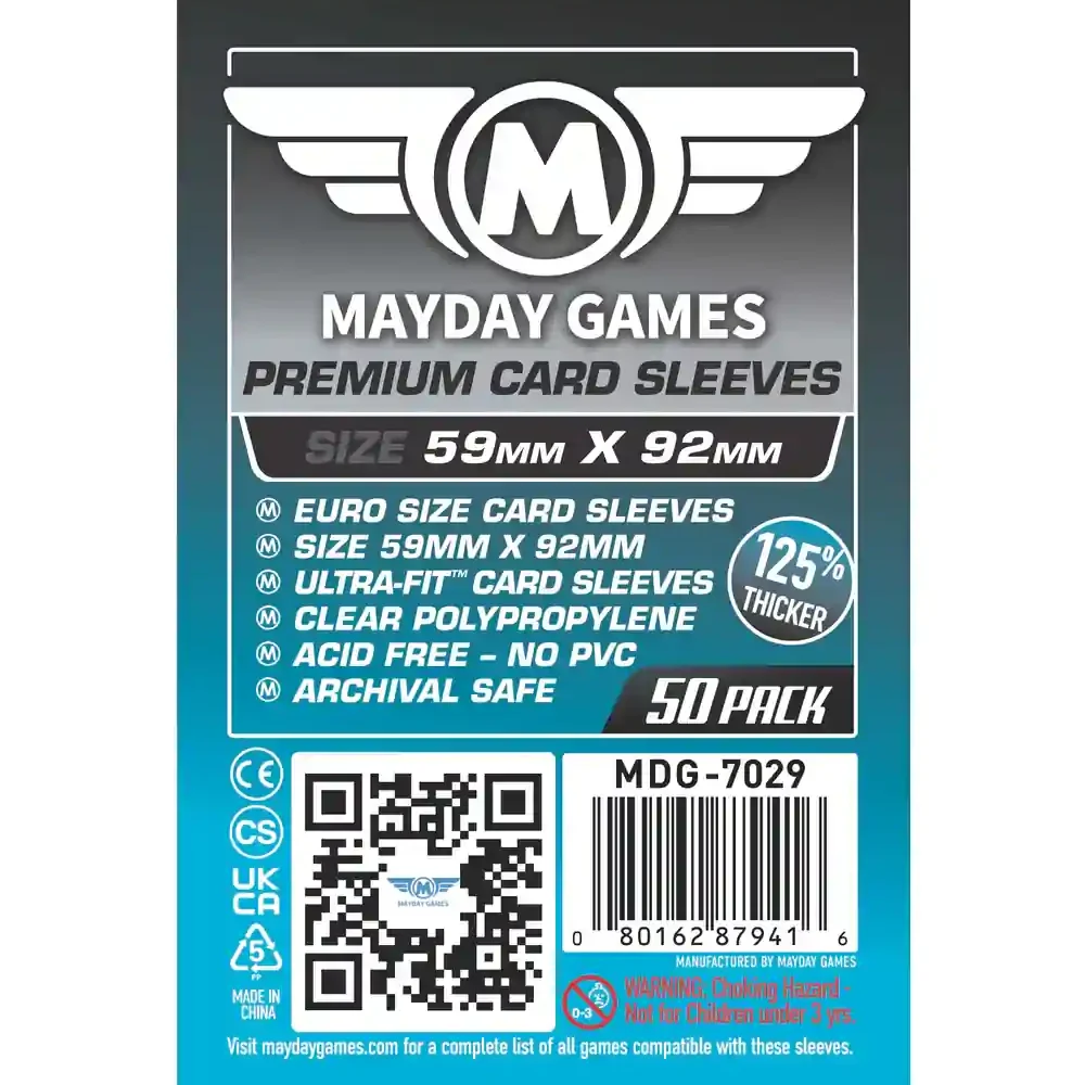 Fundas Mayday Games Premium Euro Size 59x92mm (50 uds)