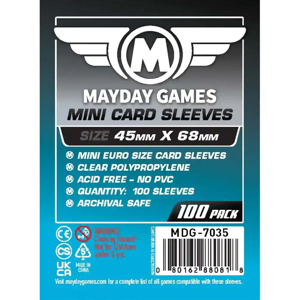 Pack de 100 fundas Mayday Games Mini 45x68mm transparentes