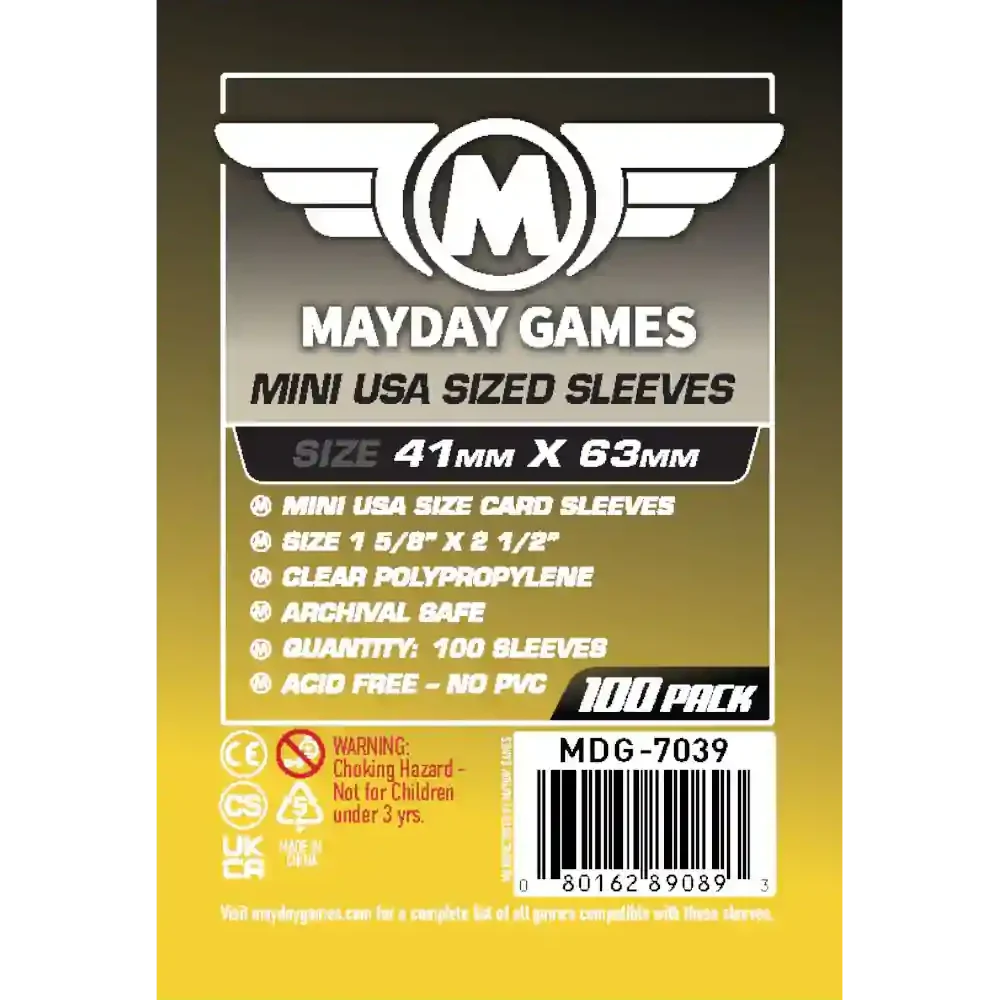 Pack de 100 fundas Mayday Games Mini USA 41x63mm