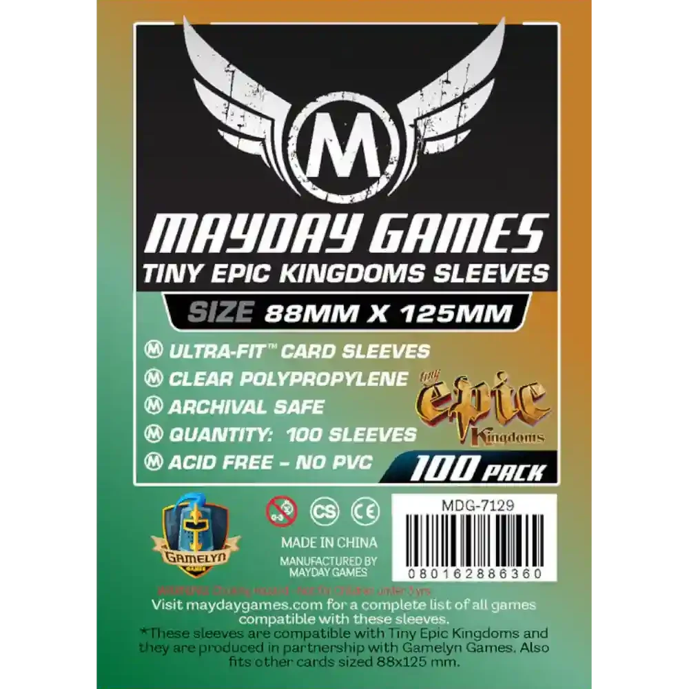 Protectores de cartas Mayday Games 88x125mm para Tiny Epic Kingdoms