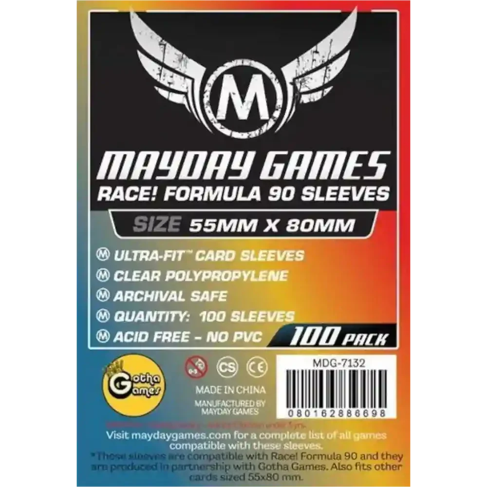 Pack de 100 fundas Mayday Games Race! Formula 90 55x80mm