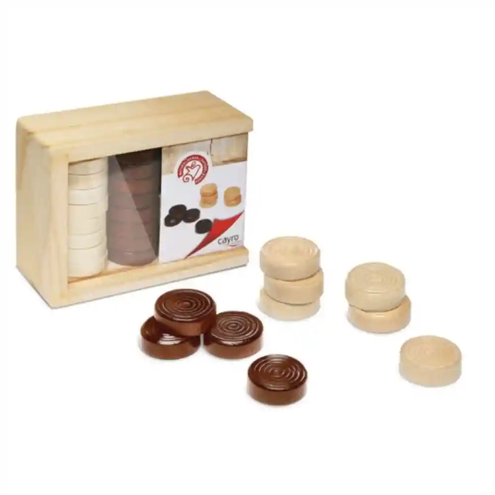 Set de fichas para jugar a las damas en madera FSC – Cayro