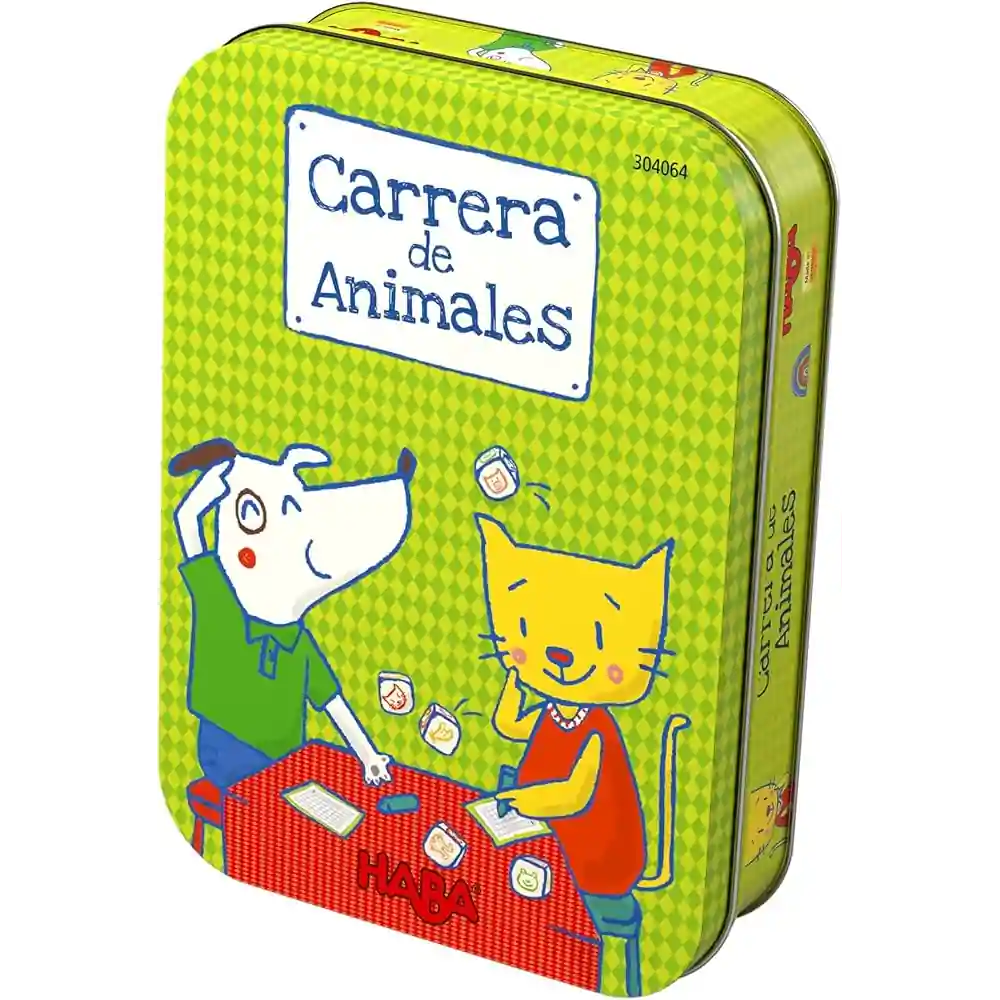 Juego de mesa Carrera de Animales de HABA con lata metálica
