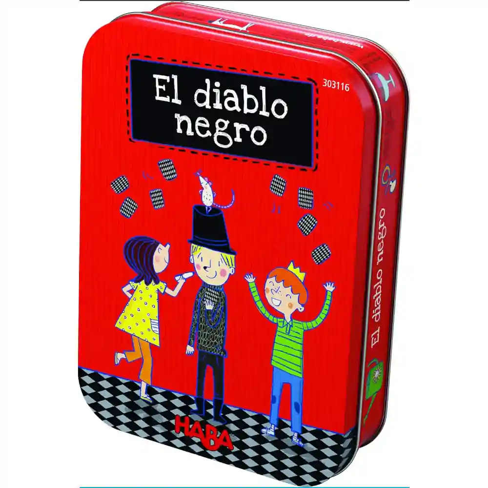 Cartas y lápiz del juego infantil El Diablo Negro de HABA