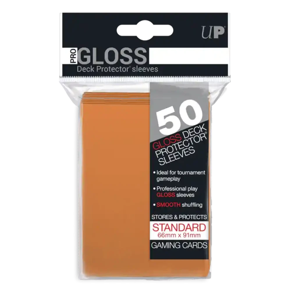 Pack 50 fundas Ultra Pro Pro Gloss naranjas 66x91mm