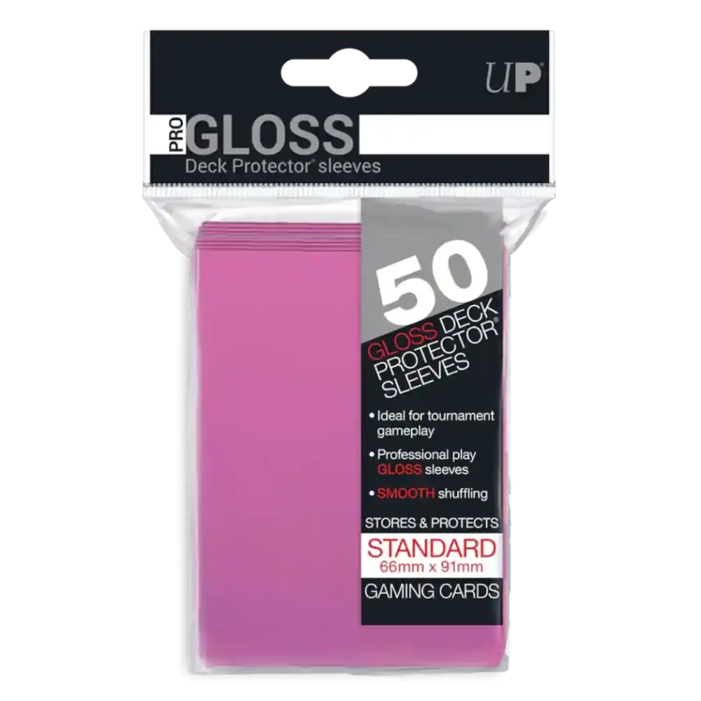 Pack 50 fundas Ultra Pro Pro Gloss rosas 66x91mm