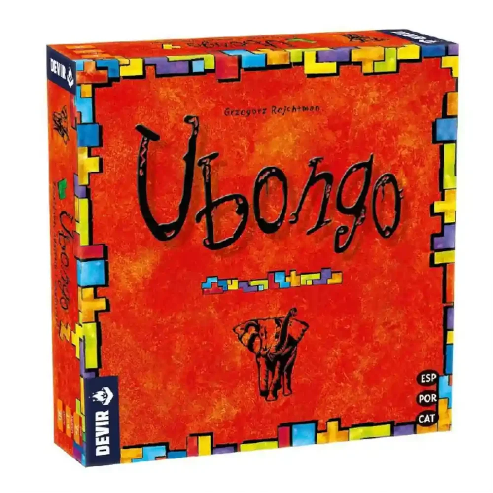 Juego Ubongo de Devir con piezas tipo Tetris y gemas de colores