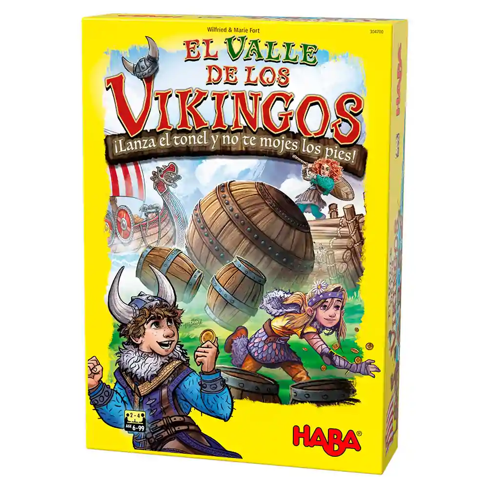 Juego HABA El Valle de los Vikingos con tablero y barcos en 3D