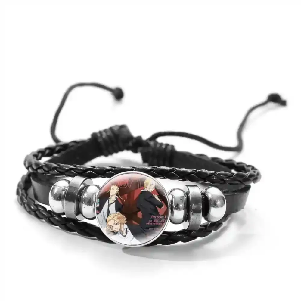 Pulsera anime de cuero con personajes de Tokyo Revengers