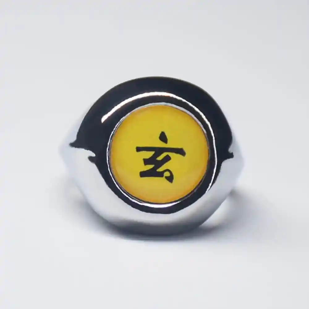 Anillo metálico Akatsuki con símbolo Gen usado por Zetsu en Naruto Shippuden