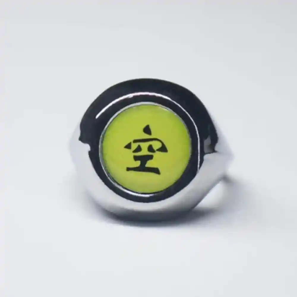 Anillo metálico Akatsuki con símbolo Kū usado por Orochimaru en Naruto Shippuden