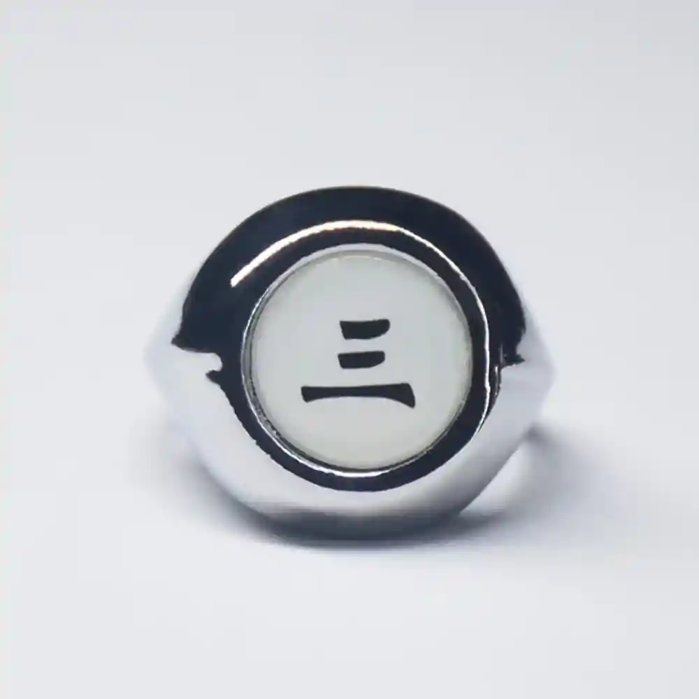 Anillo metálico Akatsuki con símbolo San usado por Hidan en Naruto Shippuden Snippet (título):